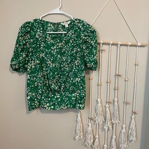 Green Floral Blouse
